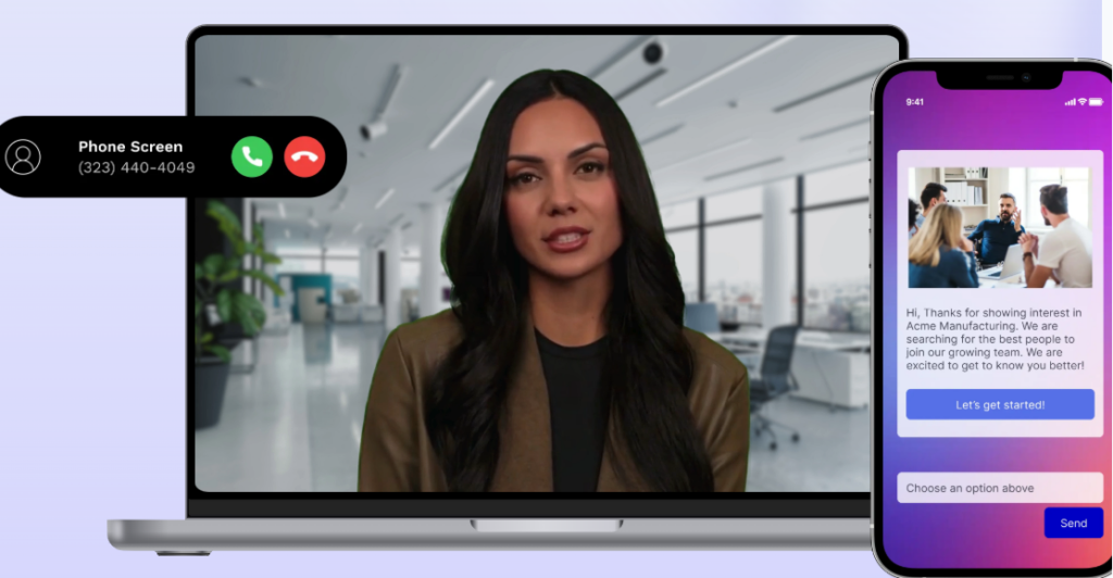 Humanly's video interview screen