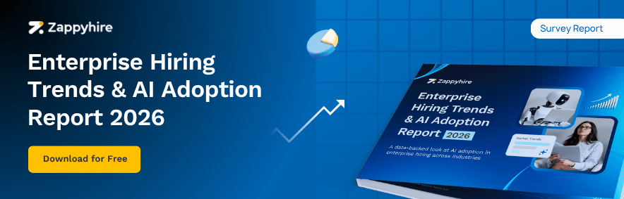 Promotional banner for Zappyhire's Enterprise Hiring Trends and AI Adoption Report.